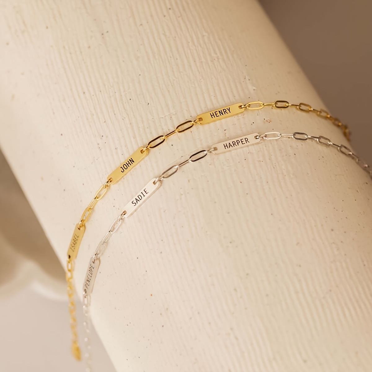 Personalized 18K Plated Stainless Steel Name Bracelet — Custom Gift